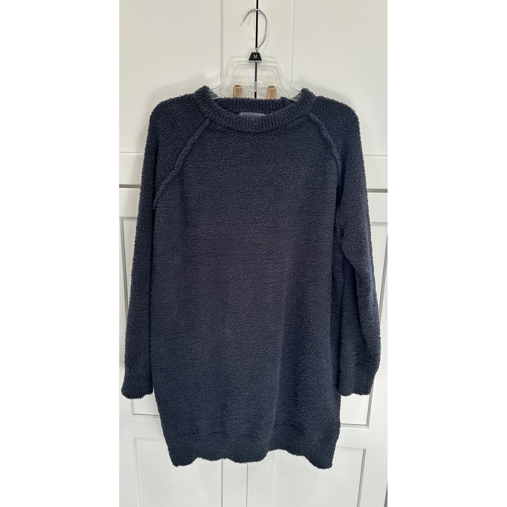 Hudson Gray Charcoal‎ Grey Fuzzy Popcorn Knit Crew Neck Sweater  Medium